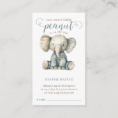 Kleine Pinda Baby Olifant Blauwe Luier Raffle Informatiekaartje (Voorkant)