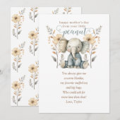 Kleine Pinda Baby Olifant Eerste Moederdag Kaart (Voorkant / Achterkant)