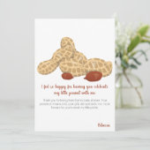 Kleine pinda-baby shower bedankkaart (Staand voorkant)