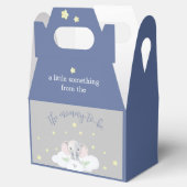Kleine Pinda Baby shower Blauwe Olifant Bedankdoosjes (Geopend)