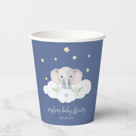 Kleine Pinda Baby shower Blauwe Olifant Servetten Papieren Bekers