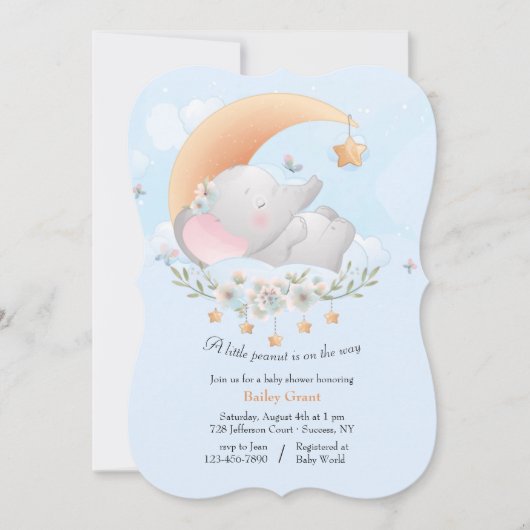 Kleine pinda-Baby shower Kaart (Voorkant)