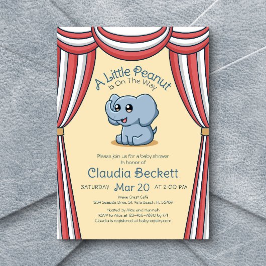 Kleine pinda-Baby shower Kaart
