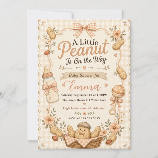 Kleine Pinda Baby Shower Kaart (Voorkant)