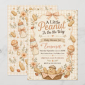 Kleine Pinda Baby Shower Kaart (Voorkant / Achterkant)