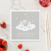 Kleine pinda Baby shower olifant servetten (Insitu)