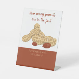 Kleine pinda baby shower spel reclamebord met voetstuk