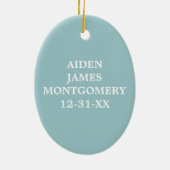 Kleine pinda (blauw) keramisch ornament (Achterkant)