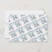 Kleine pinda Blue Elephant Baby shower Bedankkaart (Achterkant)