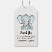 Kleine pinda Blue Elephant Baby shower Cadeaulabel (Voorkant)