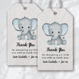 Kleine pinda Blue Elephant Baby shower Cadeaulabel