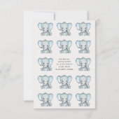 Kleine pinda Blue Elephant Baby shower Kaart (Achterkant)