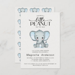 Kleine pinda Blue Elephant Baby shower Kaart