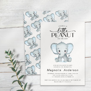 Kleine pinda Blue Elephant Baby shower Kaart