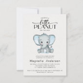 Kleine pinda Blue Elephant Baby shower Kaart (Voorkant)
