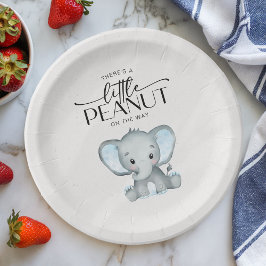 Kleine pinda Blue Elephant Baby shower Papieren Bordje