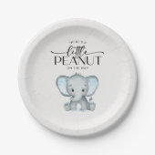 Kleine pinda Blue Elephant Baby shower Papieren Bordje (Voorkant)