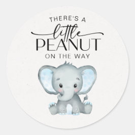 Kleine pinda Blue Elephant Baby shower Ronde Sticker
