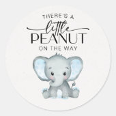 Kleine pinda Blue Elephant Baby shower Ronde Sticker (Voorkant)