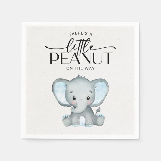 Kleine pinda Blue Elephant Baby shower Servet (Voorkant)