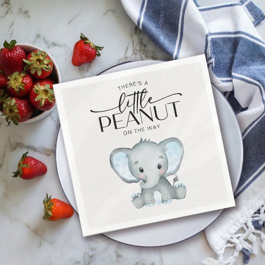 Kleine pinda Blue Elephant Baby shower Servet