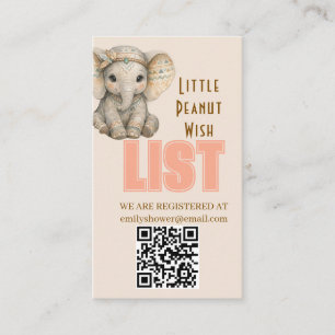 Kleine Pinda Boho Safari Olifant Jongen Baby Showe Informatiekaartje