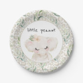 Kleine pinda Elephant Baby shower Borden Papieren Bordje (Voorkant)