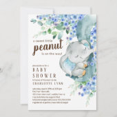 Kleine pinda Elephant Boys Baby shower Kaart (Voorkant)