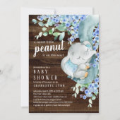 Kleine pinda Elephant Boys Baby shower Kaart (Voorkant)