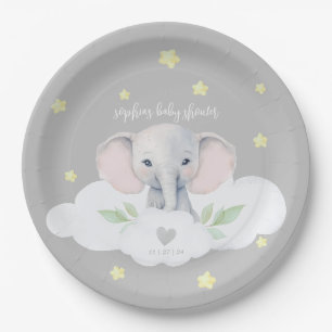 Kleine Pinda Genderneutraal Baby shower Olifant Papieren Bordje