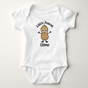 Kleine pinda met de naam van de baby romper