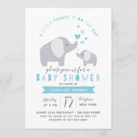 Kleine pinda-olifant | BABY SHOWER | Blauw