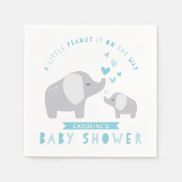 Kleine pinda-olifant | BABY SHOWER | Blauw Servet
