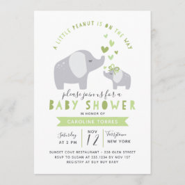 Kleine pinda-olifant | BABY SHOWER | Groen Kaart