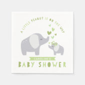 Kleine pinda-olifant | BABY SHOWER | Groen Servet (Voorkant)