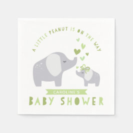 Kleine pinda-olifant | BABY SHOWER | Groen Servet
