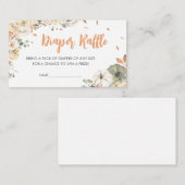 Kleine pinda-olifant Baby shower luier Raffle Informatiekaartje (Voorkant / Achterkant)