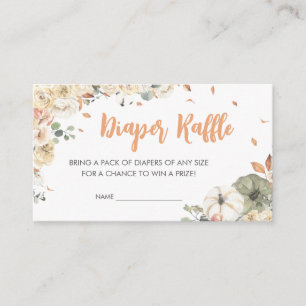 Kleine pinda-olifant Baby shower luier Raffle Informatiekaartje