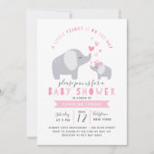 Kleine pinda-olifant | BABY SHOWER | roze Kaart (Voorkant)