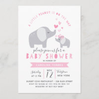 Kleine pinda-olifant | BABY SHOWER | roze