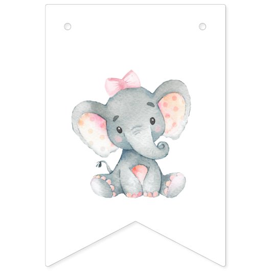 Kleine Pinda Olifant Baby shower Verjaardagsfeestj Vlaggetjes (Eerste vlag)