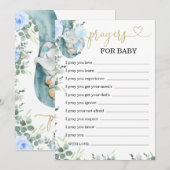 Kleine pinda olifant gebeden voor Baby Kaart (Voorkant / Achterkant)