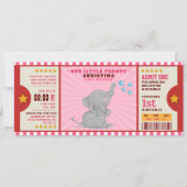 Kleine pinda-olifant Ticket First Birthday Kaart (Voorkant)