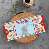 Kleine pinda-olifant Ticket First Birthday Kaart