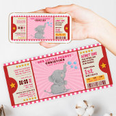 Kleine pinda-olifant Ticket First Birthday Kaart