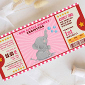 Kleine pinda-olifant Ticket First Birthday Kaart