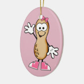 Kleine pinda (roze) keramisch ornament (Links)