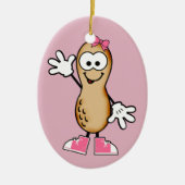 Kleine pinda (roze) keramisch ornament (Voorkant)