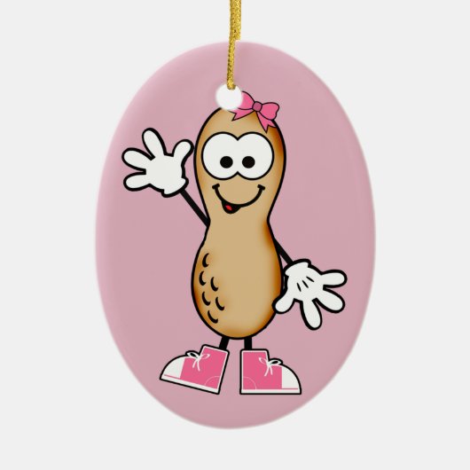 Kleine pinda (roze) keramisch ornament (Voorkant)