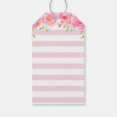 Kleine pinda roze olifant baby meisje douche gunst cadeaulabel (Achterkant)